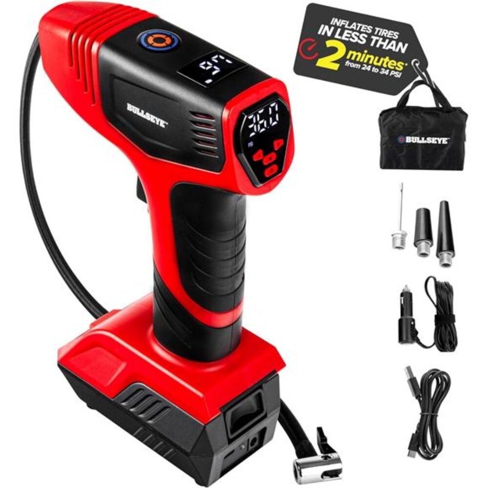 Tire Inflator with Pressure Gauge, Compact and Portable, Automatic Shut Off
